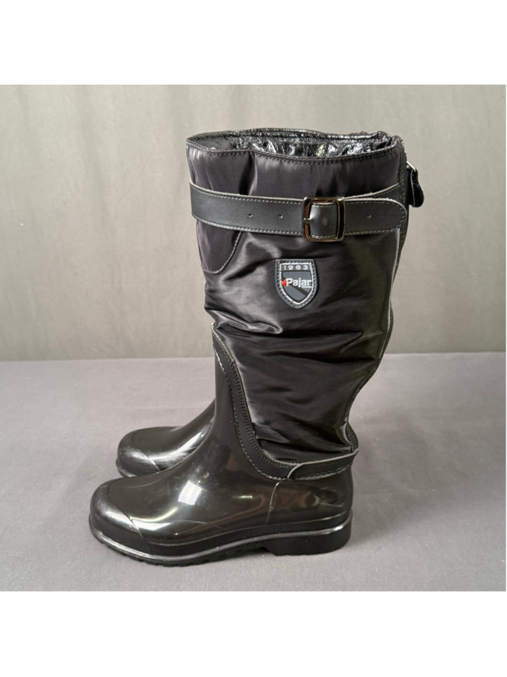 Pajar Rain Boots Women 5.5 Rosemount Waterproof Back Zip Techwear Gorpcore Black - Picture 2 of 13